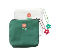 Holibanna 2pcs Sturdy Canvas Coin Bags Easy Open and Close Zipper, Lightweight and Practical Storage Pouches for Women, for Hanging and Travel, Assorted Colours Random Color