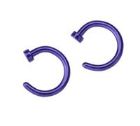 Holibanna 2pcs Titanium Steel Nose Rings C Shape Nose Piercings Hoops Punk Body Piercing Jewelry for Woman Man 6mm Purple