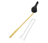 Holibanna 2pcs Toilet Handle Replacement Kit Black Flush Lever with Flapper Chains Fit for Front Mount Toilet Tanks Silent Operation Bathroom Accessories