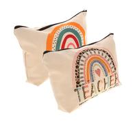Holibanna 2pcs Travel Cosmetic Bag Travel Toiletries Bag Hanging Travel Toiletry Bag Small Makeup Bag Purse Travel Pouch Large Makeup Bag Holder Make up Bag Rainbow Makeup Pouch Polyester