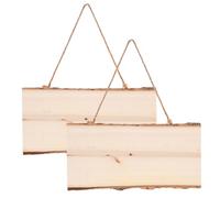 Holibanna 2pcs Unfinished Rectangle Wood Signs Rope 14x25cm Blank Hanging Wooden Plaques for DIY Crafts Farmhouse Door and Wall Art Decoration