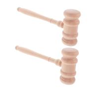 Holibanna 2PCS Unfinished Wooden Judge Gavel Durable Cosplay Prop for Lawyer Costume Party Accessory Striking Sound for Courtroom Theme Events