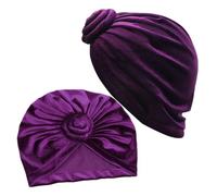 Holibanna 2pcs Velvet Flower Swirl African Turban Hat for Women Practical Head Wraps for Cultural and Boho Style