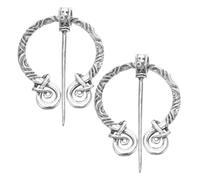 Holibanna 2pcs Viking Brooch Pin Vintage Alloy Cloak Pin Medieval Cinch Clip for Women Men Retro Metal Belt Clasp Scarf Shawl Accessory Cultural Heritage