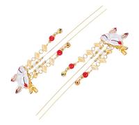 Holibanna 2pcs Vintage Alloy Fairy Hair Clips Chinese Theme Headdress Tassel and Glossy Hairpins for Girls for Friends and Special Occasions