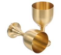 Holibanna 2pcs Vintage Brass Drinking Cup with Medieval Charm, Decorative and Practical Mini Gold Goblet for Housewarmings and First Communion Ceremonies, Elegant Retro Chalice Wine Glass