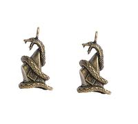 Holibanna 2pcs Vintage Brass Yuanbao Snake Keychain Diy Pendant Charm for Keyring Key Tags Chinese Year Snake