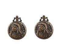 Holibanna 2pcs Vintage Pocket Watch Pendant Unisex Quartz Necklace Unique Design Arabic Numbers Sturdy Chain for -Term Use for Family and Friends