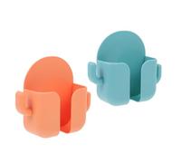 Holibanna 2pcs Wall Mounted Mobile Phone and Remote Controller Charging Racks Abs Storage Boxes for Shower Use with No Marks Removal, Convenient Phone Holder for Watching Video While