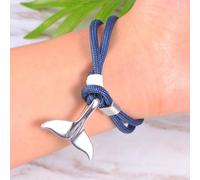 Holibanna 2pcs Whale Tail Bracelets Couple Paracord Wristbands Survival Rope Chain, Nautical Charm Metal Hook Unisex Rope Braided Wristbands for Men and Women