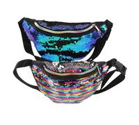 Holibanna 2pcs Women Mermaid Sequin Waist Pack with Spacious Capacity and Comfortable Polyester Material for Outdoor Activities and Party Stylish Crossbody Fanny Bags