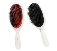 Holibanna 2pcs Women Scalp Massaging Comb Portable Paddle Hair Brush with Boar Bristles Lightweight Design for All Hair Types Reduces Frizz Split Ends for Daily Use