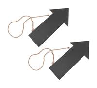 Holibanna 2pcs Wooden Hanging Chalkboard Signs with Twine Hanger Rustic Black Double-Sided Memo Boards Use Guide Direction for Home Décor and Housewarming