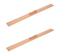Holibanna 2pcs Wooden Ruler with Centimeters and Inches, Double Scale Measuring Rules for Classroom Supplies Teachers Students, Wood Sewing Tool for Dressmaking