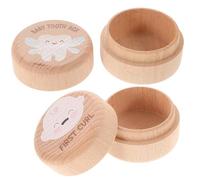 Holibanna 2pcs Wooden Tooth Keepsake Box for Boy Girl Tooth Storage Container for Boys Girls Gender-Neutral Design Elegant Solid Wood Craftsmanship