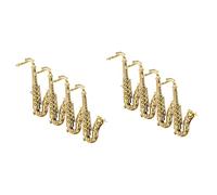 Holibanna 2sets Plastic Saxophone Model for DIY Crafts Golden Fake Saxophone Ornaments for Pendant Decoration Lifelike Design for Home Decor 4pcs*2