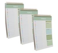 Holibanna 3 Books to Do List Notepad Planner and Habit Tracker A5 5.5"x8.7" Spiral-bound Undated Weekly Habit Tracker Pads Efficient Time Management Minimalist Design for Weekly Commitments