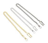 Holibanna 3 Pcs Pocket Watch Chain Vintage DIY Long Chain Cool Metal Portable Hanging Supply Accessory for Men Women Casual Dressing Collecting Lightweight Structure