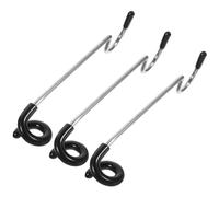 Holibanna 3 Pieces Stainless Steel Tent Lamp Hooks Camping Light Pole Hooks Black Multifunctional Lantern Hangers for Outdoor Camping and Hiking Accessories