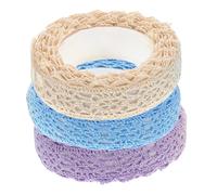 Holibanna 3 Rolls Self-Adhesive Lace Tapes Cloth Material Lightweight Comfortable Touch Creative Decorative Tape for DIY Crafts and Handbooks