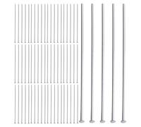 Holibanna 300pcs Stainless Steel Flat Head T-Pins 0.7x50mm for Jewelry Making, DIY Beading Pins Metal End Pin Set for Earrings, Necklaces, Bracelets Craft Supplies