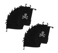 Holibanna 30Pcs Halloween Pirate Drawstring Bags Skull Treasure Pouches for Candy Golden Favors Reusable Gift Storage Sacks for Trick Treat Events