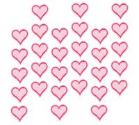 Holibanna 30pcs Red Heart Sew on Clothes Patches Embroidered Applique for DIY Decorating Accessory and Repair Broken Holes, Delicate Embroidered Cloth Patches for Christmas Craft and Sew