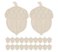 Holibanna 30pcs Unfinished Wooden Pine Cone Cutouts for DIY Crafts, Blank Wood Pine Cone Shapes with Rope for Christmas Party, Tree Ornaments, Wreath, Wedding, Vase Fillers