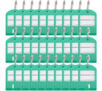 Holibanna 35pcs Green Plastic Keychain Name Tags with White Label and Keyring for USB Flash Drives and Keys, Abs Material, Prevents Label Slipping, Easy to Find, Stylish Key Accessory