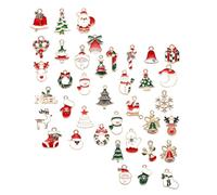 Holibanna 38pcs Assorted Color Chain Pendants DIY Jewelry Accessories for Wrist Chains and Bracelets Christmas Charms Cute Design