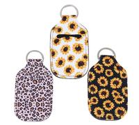 Holibanna 3pcs 30ml Neoprene Hand Wash Bottle Holder with Ring Design and Convenient Hole, Portable Keychain Carriers for Travel and Everyday Use