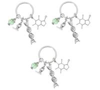 Holibanna 3pcs Biology Microscope Keychain Charm Microbiology Science Theme Keyring for Students Teachers and Researchers Unique for Graduation Birthdays and Holidays
