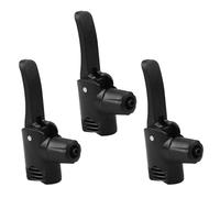Holibanna 3pcs Black Dual Head Bicycle Pump Nozzle Adapter Compatible with Schrader and Presta Valves, Locking Air Chuck for Bike Tire Inflator Hose, Cycling Pump Accessory for Outdoor Use