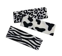 Holibanna 3Pcs Black White Zebra Print Elastic Makeup Hairband Comfortable Face Washing Workout Headbands for Women Soft Durable and Skin Friendly Design