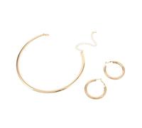 Holibanna 3pcs Bohemian Circle Earrings Choker Necklace Set for Women Hoop Jewelry Boho Round Earrings Simple for Daily Wear Party