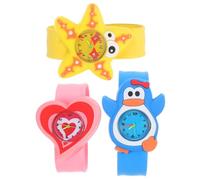 Holibanna 3pcs Cartoon Boys and Girls Watches Silicone Band Fun and Designs for Boy Girl to Learn for Birthdays and Special Occasions Random Style