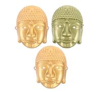 Holibanna 3pcs Chinese Buddha Mask Asian Ancient Buddha Dress Up Costume Accessory with Elastic Band for Cosplay Masquerade Party Performance
