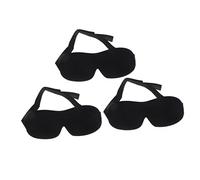 Holibanna 3pcs Contoured Eye Mask Black Lightweight Breathable Sleep Blindfold for Travel Work Naps No Pressure Eyes Comfortable Night Cover