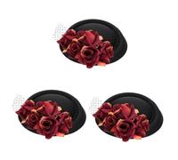 Holibanna 3pcs Elegant Stewardess Etiquette Hat Women Wide Brim Hat for Wedding Tea Party Festivals Fashionable Party Decoration Quality Stylish