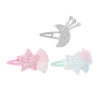 Holibanna 3pcs Girls Star Hair Clips Silver Glitter Clip Barrettes Hair Accessories for Boys and Girls Ages
