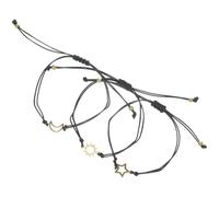 Holibanna 3pcs Gold Friendship Bracelet Set with Moon, Daylight, and Star Charms, Adjustable Woven Link Wrist Chains for Women, Portable Best Friend Bracelets for Daily Wear