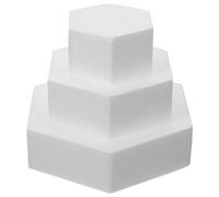 Holibanna 3pcs Hexagon Foams Cake Dummies Lightweight and Portable Cake Models for Baking and Manual Homework Practice Suitable for Beginners and Families