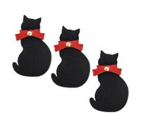 Holibanna 3pcs Leather Cat Shaped Bookmarks Small Page Markers for Reading and Travelers Black Cute Book Marks with Adorable Design for Friends and Writers