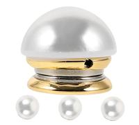 Holibanna 3pcs Magnetic Safety Button Brooch White Faux Pearl No Sew Decorative Shirt Button Cover for V Neck Tops Gaping Clothes Tightener Elegant Accessory
