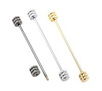 Holibanna 3pcs Men's Suit Lapel Pins Collar Bars Silver Gold Gunmetal Brooches for Shirt Collar Management Wedding Party Professional Use Easy to Wear Accessories for Neat Lapels