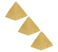 Holibanna 3pcs Mini Egyptian Pyramid Resin Figurines Toy Table Decoration for Home Display
