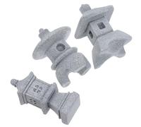 Holibanna 3pcs Miniature Stone Lantern Pagoda Japanese Style Pagoda Lantern Statues for Miniature Gardens and Aquariums, Stone Material Garden Decoration and Easy to Clean Features