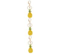Holibanna 3pcs Pineapple Crystal Rhinestone Keychain Charm Pendant for Women Yellow Bag Accessory Stylish Keyring for Handbags Car Keys Birthday Women Charm