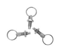 Holibanna 3pcs Stainless Steel Spring Loaded Retractable Plungers with Pull Rings Mechanical Accessories Durable Industrial Fasteners for Secure Fixing
