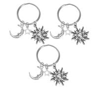 Holibanna 3pcs Sun and Moon Keychain Celestial and Moon Design Elegant Key Pendant for Gifting to and Polished Finish